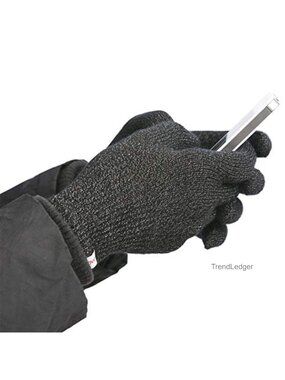 Unisex Touchscreen Winter Gloves Fleece Lined Ten Finger Silver Tech
